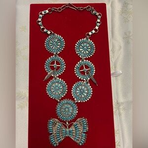 Butterfly Turquoise Silver Necklace